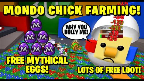 Complete quests you find from friendly bears and get rewarded. HOW TO FARM MONDO CHICK! FREE MYTHICAL EGGS! - EGG HUNT 2020 - BEE SWARM SIMULATOR / SDMITTENS ...