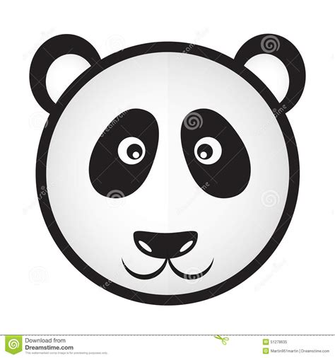 Black And White Panda Bear Head Stock Vector Image 51278635