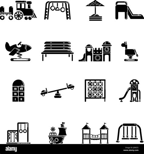 Playground Equipment Icons Set Simple Style Stock Vector Image And Art