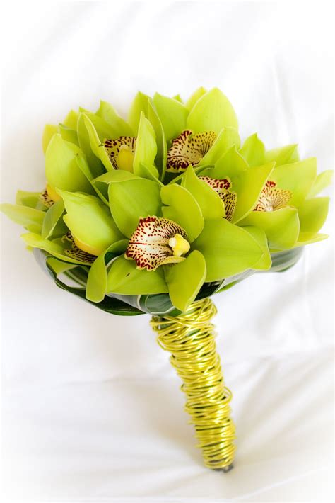 Bouquet Bridal Green Orchids Wedding Bouquets