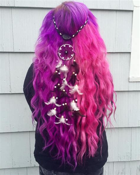 Half Purple Half Pink Hair Magenta Hair Magenta Hair Colors Half