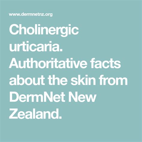 Cholinergic Urticaria Authoritative Facts About The Skin From Dermnet