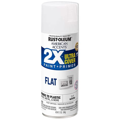 White Rust Oleum American Accents 2x Ultra Cover Flat Spray Paint 12