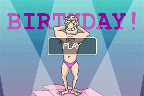 Ecards Birthday Hunk Stripper Card