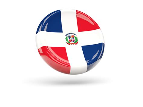 Shiny Round Icon Illustration Of Flag Of Dominican Republic