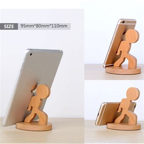 Cute Universal Portable Wooden Phone Stand Holder Mount 4 Designs