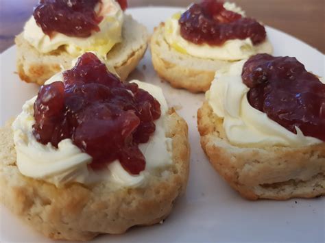 Homemade Scones With Clotted Cream And Strawberry Jam Rfood