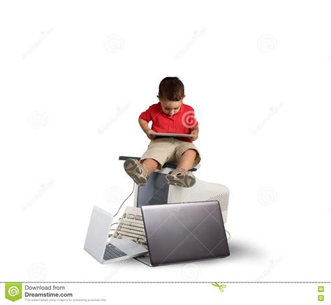 Harmful Technology For The Growth Of The Child Stock Photo