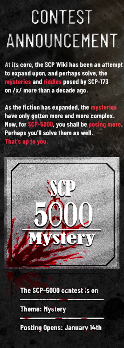 The Scp 5000 Contest Is Here And Mystery Is The Theme Rscp