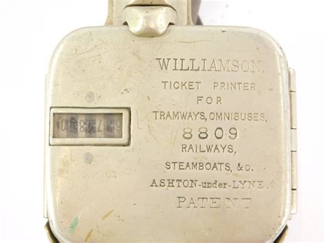 A Vintage Ticket Punching Machine Stamped Williamson Ticket Printer