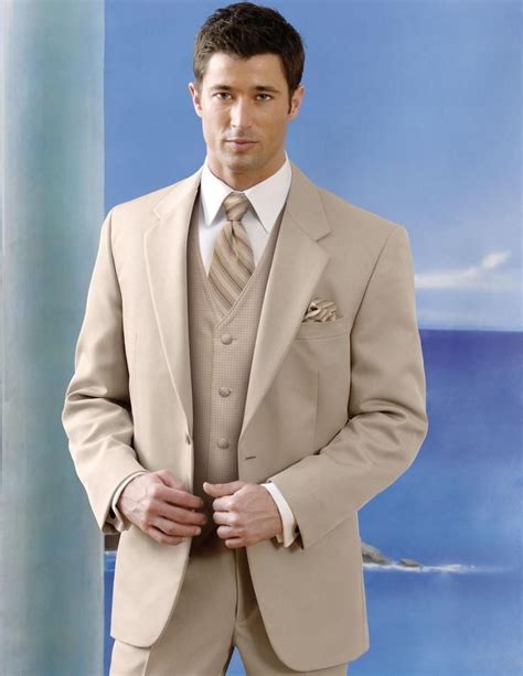 Tailored Madefashionable High Quality Beige Groom Tuxedos Notch Lapel