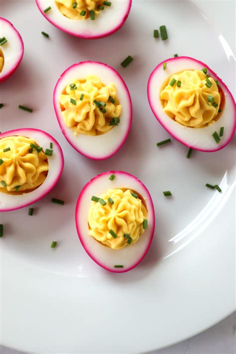 Beet Pickled Deviled Eggs Dash Of Savory Cook With Passion