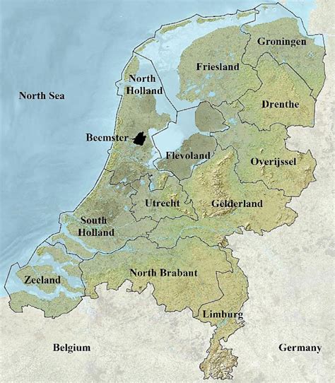 Topographic Map Of The Netherlands With The Location Of The Beemster Download Scientific