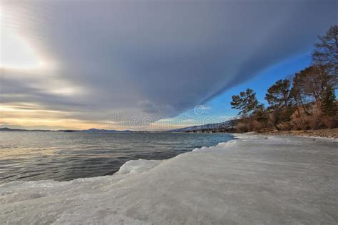 Baikal Lake In December Water And Ice Stock Image Image Of Nature