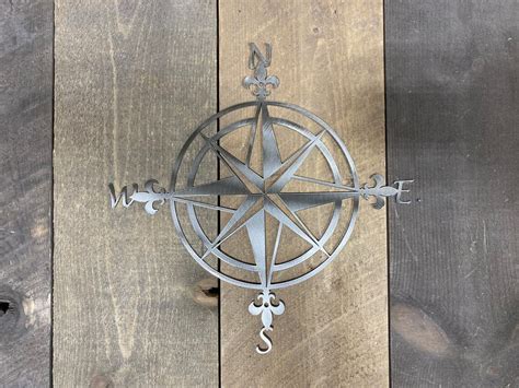 Compass Rose Metal Wall Hanging Compass Wall Decor Etsy