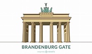 Diseño Coloreado De La Puerta De Brandenburgo - Descargar Vector