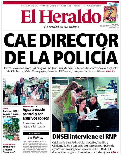 Periódico El Heraldo Honduras Periódicos De Honduras Edición De