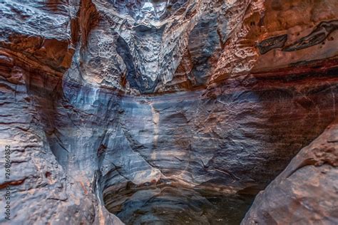 Inside The Khazali Canyon In Incredible Lunar Landscape In Wadi Rum In