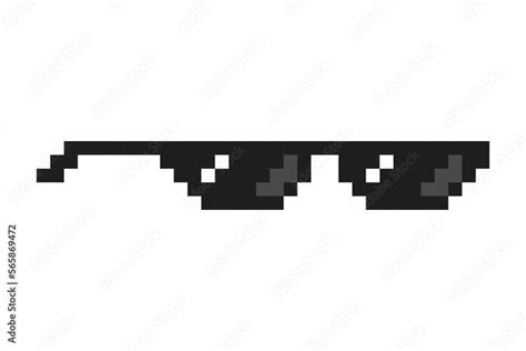 Pixelated Boss Glasses Bandit Pixel Glasses Gangster Pixelated Sunglasses Vector Illustration