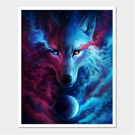 Where Light And Dark Meet By Jojoesart Fantasy Wolf Galaxy Wolf