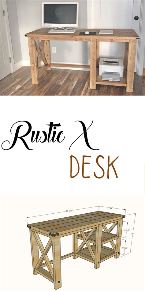 Rustic X Desk Diy Furniture Plans Wood Projects Diy Desk Plans Diy