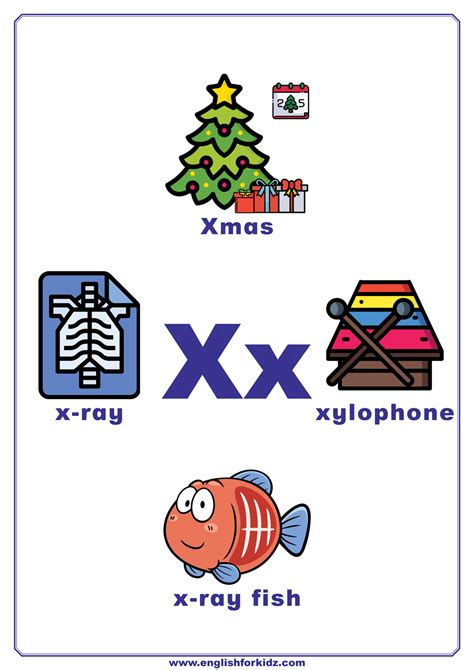 Letter X Worksheets Flash Cards Coloring Pages Alphabet Poster