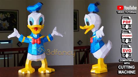 How To Make Donald Duck Papercraft Paper Crafting With Cricut Low