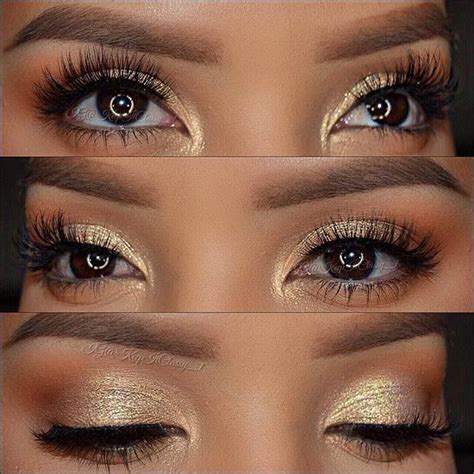 Simple Gold Glitter Eye Makeup Look Dramatic Eye Makeup Holiday Eye