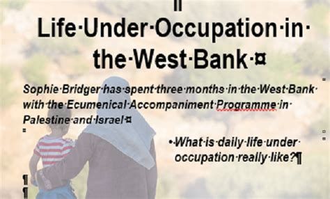 Life Under Occupation In The West Bank 10 October 2019 730pm Perth