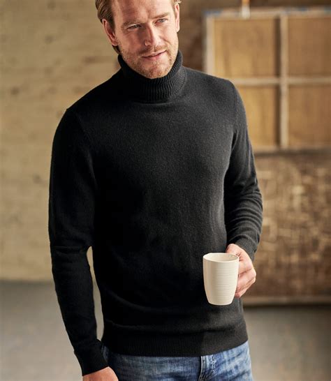 Woolovers Mens Cashmere Merino Long Sleeve Polo Neck Knitted Jumper
