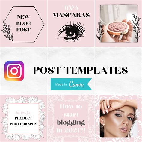 Editable 100 Canva Templates For IG Posts In Nude Pink Blog Etsy