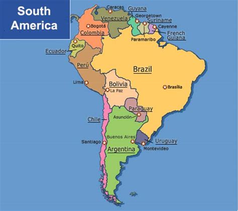 Capital Map Of South America