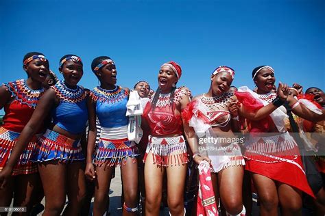 Women Dressed In Zulu Traditional Attire Take To The Streets To