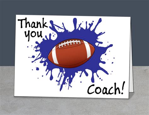 Football Coach Thank You Football Coach T Thank You Card Coach
