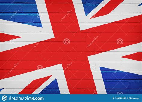 United Kingdom Flag Painted On Brick Wall Stock Photo Image Of