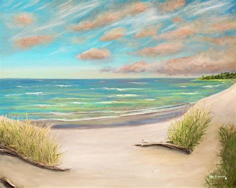 Beach Dunes Oil Painting Painting By Ken Figurski