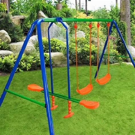 Mild Steel Stand Frp Outdoor Playground Swing Seating Capacity 4