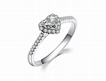 18K心形鑽石戒指 | CathyPaul Diamond