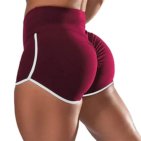 Women Yoga Shorts Tight Fitting Hip Gym Workout Casual Sports Hot Short Pants Walmart Com