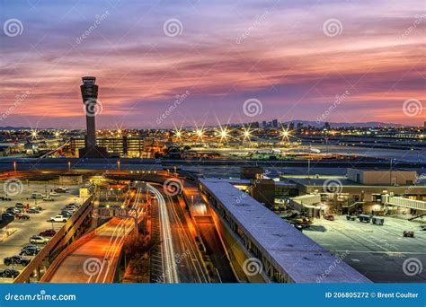 Desert Airport Sunset Stock Photo Image Of Sunset Night 206805272