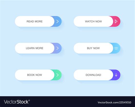 Set Of Modern Material Style Buttons Royalty Free Vector