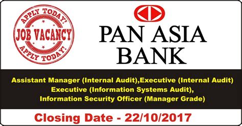 Bpsc assistant auditor recruitment 2021: Job Vacancies at Pan Asia Bank | Job, Bank jobs, Internal ...