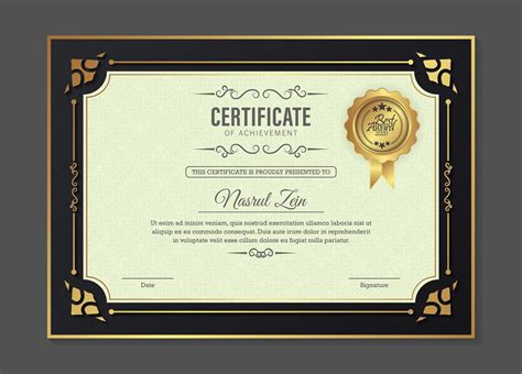 Gold Certificate Border Vector Art Icons And Graphics For Free Download