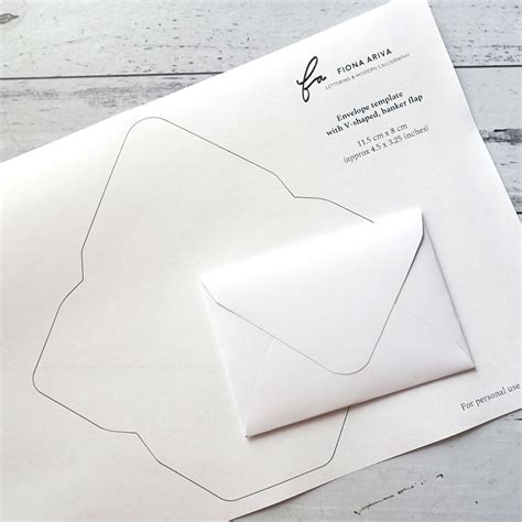 Small Envelope Template With Banker Flap 115 X 8cm Fiona Ariva