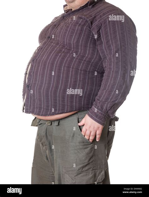 Fat Man With A Big Belly Stock Photo Alamy