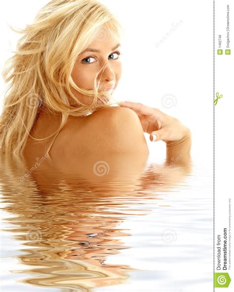Happy Blond In Water Royalty Free Stock Image Image