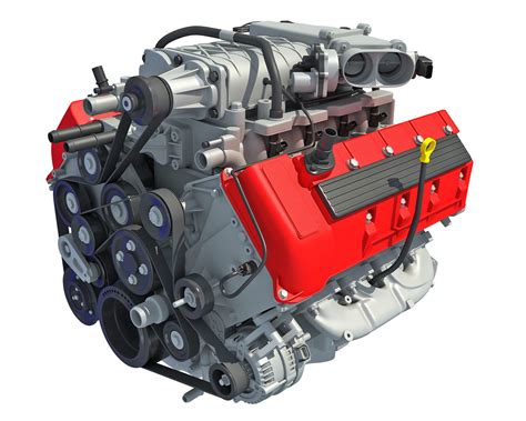 V8 Engine With Inner Parts 3d Cgtrader
