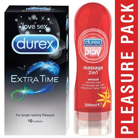 Durex Combo Of Extra Time 10s Condoms And Durex Play Lube Massage Gel