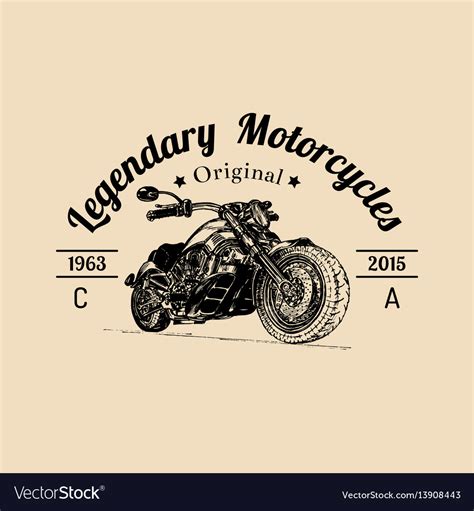 Vintage Legendary Motorcycles Logo Biker Vector Image