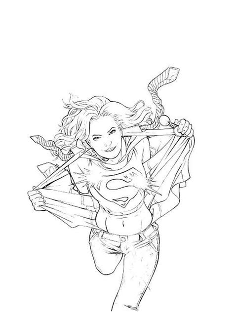 Sexy Supergirl Coloring Pages Sketch Coloring Page